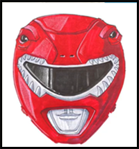 How to Draw POWER RANGERS (Red Ranger) - Simple Easy Steps Learn