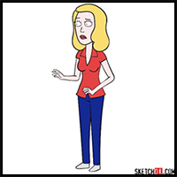 How to draw Beth Smith from Rick and Morty