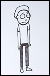 How to Draw Morty Full Body from Rick and Morty
