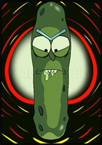 Draw Pickle Rick Easy