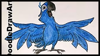 Drawing: How to Draw Blu from Rio - Step by Step