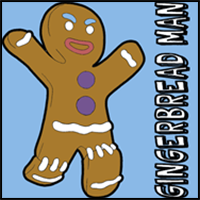 How to Draw Gingerbread Man from Shrek with Easy Steps Drawing Lesson