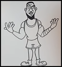 How to Draw Quick Caricature - LeBron James 