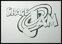 How to Draw Space Jam Logo Step by Step
