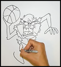 How to Draw Taz - Space Jam Characters