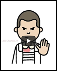 How to Draw Stranger Things Cartoon Eleven | Little Champs Art