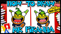 How to Draw Mr Piranha from The Bad Guys Movie