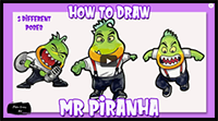 How to Draw Mr. Piranha from The Bad Guys Video