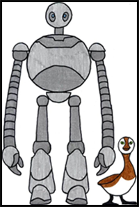 How to Draw Roz and Brightbill from The Wild Robot