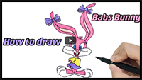 How to Draw Babs Bunny Step by Step | Tiny Toon Adventures