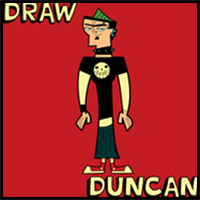 How to Draw Duncan from Total Drama Island & Action with Step by Step Drawing Tutorial