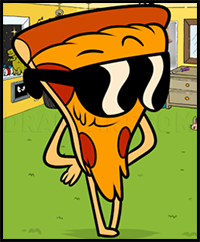 How to Draw Pizza Steve from Uncle Grandpa