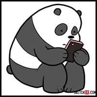 How to Draw Panda Bear with a Smartphone | We Bare Bears