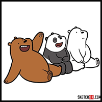 How to Draw all Three Bears Together | We Bare Bears