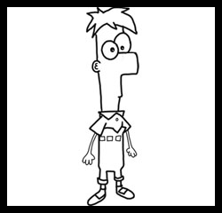 How to draw Ferb : Phineas and Ferb Step by Step Drawing Lessons