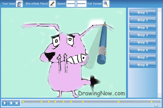 How to Draw Courage The Cowardly Dog Characters with Drawing Cartoons  Lessons and Step by Step Tutorials for Kids and Children