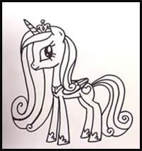 how to draw princess cadence