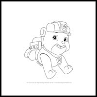 how to draw rubble from paw patrol