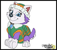 how to draw everest from paw patrol