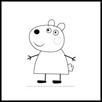 how to draw suzy sheep from pegga pig