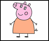 how to draw peppa pig's mummy