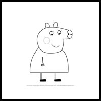 how to draw aunty pig from pegga pig