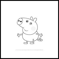 how to draw george pig from pegga pig