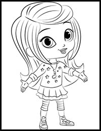 how to draw leah from shimmer and shine