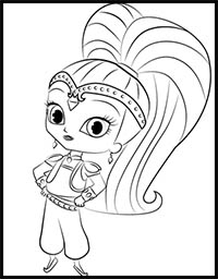 how to draw shine from shimmer and shine