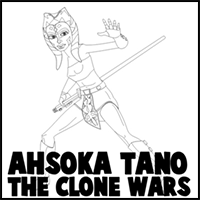 How to Draw Ahsoka Tano from Star Wars The Clone Wars Step by Step Drawing Lesson