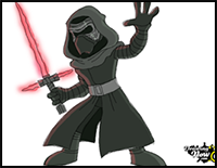 How to Draw Kylo Ren from Star Wars VII