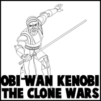 How to Draw Obi-Wan Kenobi from Star Wars The Clone Wars Step by Step