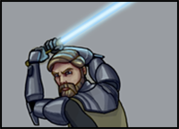 How to Draw Obi Wan Kenobi from Star Wars The Clone