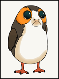 How to Draw Porg from Star Wars