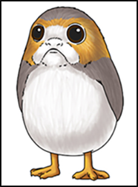 How to Draw a Porg from Star Wars The Last Jedi