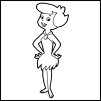 How to Draw Betty Rubble from The Flintstones with Easy Step by Step Drawing Instructions