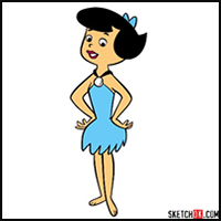 How to Draw Betty Rubble from The Flintstones