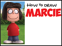 How to Draw Marcie from The Peanuts Movie Step by Step Drawing Tutorial
