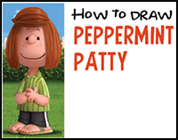 How to Draw Peppermint Patty from The Peanuts Movie Easy Tutorial