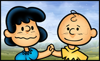 How to Draw Charlie Brown and Lucy