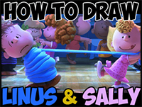 How to Draw Linus and Sally from The Peanuts Movie in Easy Steps