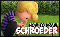 How to Draw Schroeder Playing Piano from The Peanuts Movie