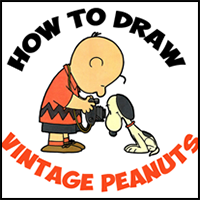 How to Draw Snoopy and Charlie Brown from Peanuts in Vintage Style