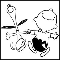 How to Draw Charlie Brown Dancing with Snoopy from Peanuts Comics