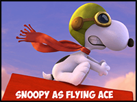 How to Draw Snoopy the Flying Ace from The Peanuts Movie Drawing Tutorial