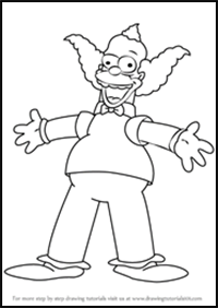How to Draw Krusty the Clown from The Simpsons