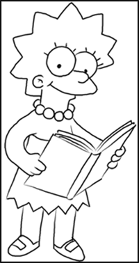 How to Draw Lisa Simpson from The Simpsons : Step by Step Drawing Lesson