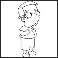 How to Draw Millhouse from The Simpsons Step by Step Drawing Tutorial