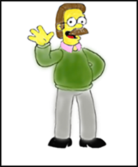 How to Draw Ned Flanders from Simpsons