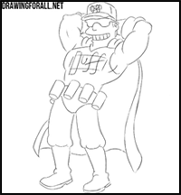 How to Draw Duffman from the Simpsons
